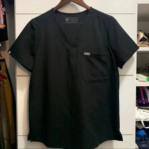 Figs Black Catarina one pocket scrub top